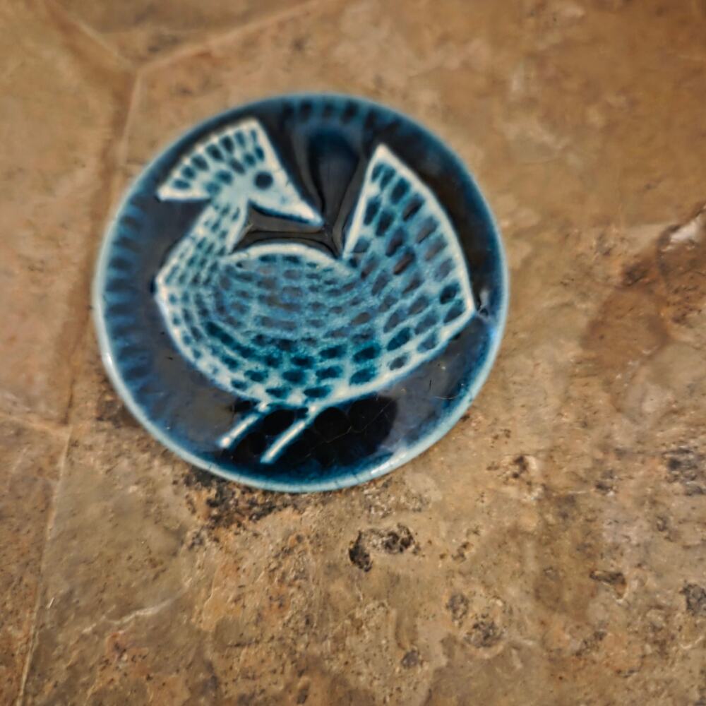 Vintage Scandinavian Pottery Bird Brooch Finn Lynggaard